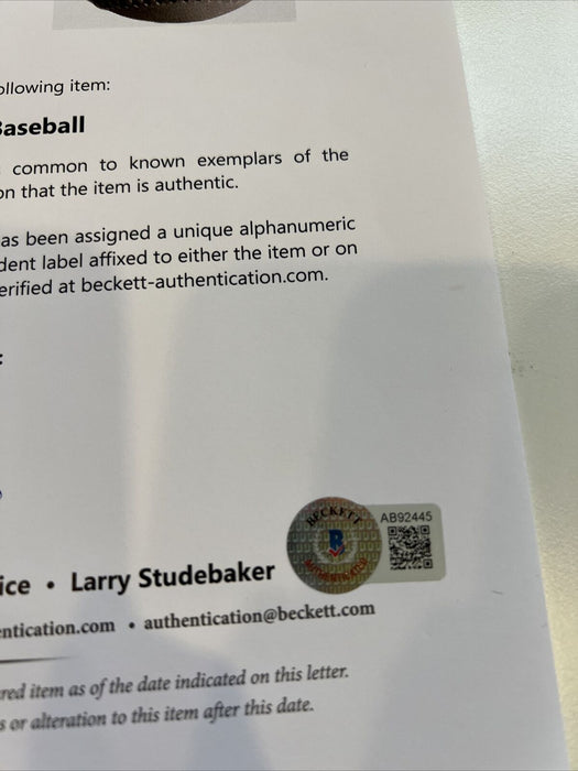 The Finest Max Carey Single Signed Baseball PSA DNA & Beckett COA