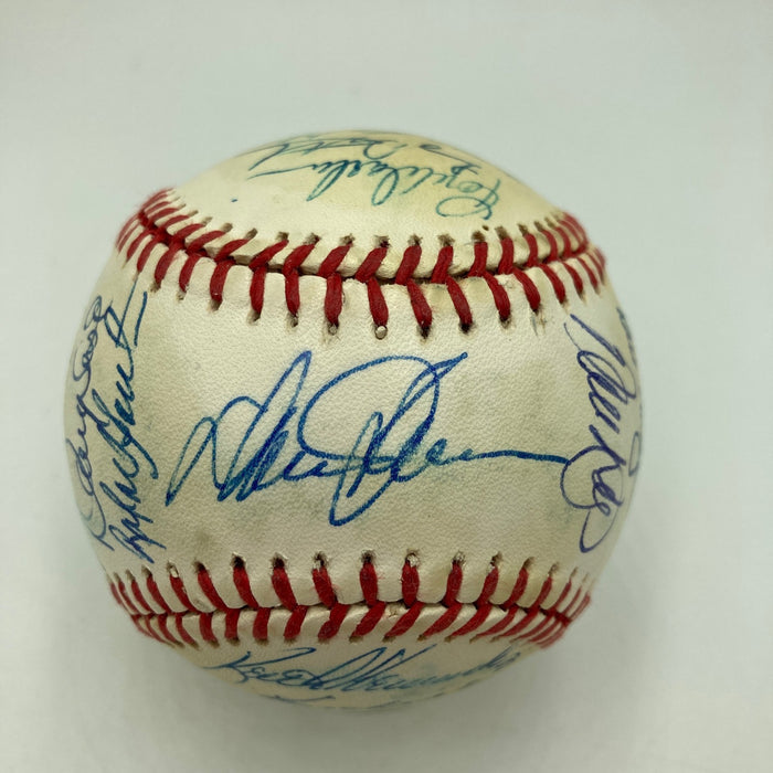 1986 New York Mets World Series Champs Team Signed Vintage NL Baseball JSA COA