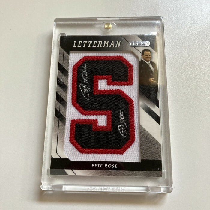 2008 Razor Letterman Pete Rose Auto Patch Signed Baseball Card