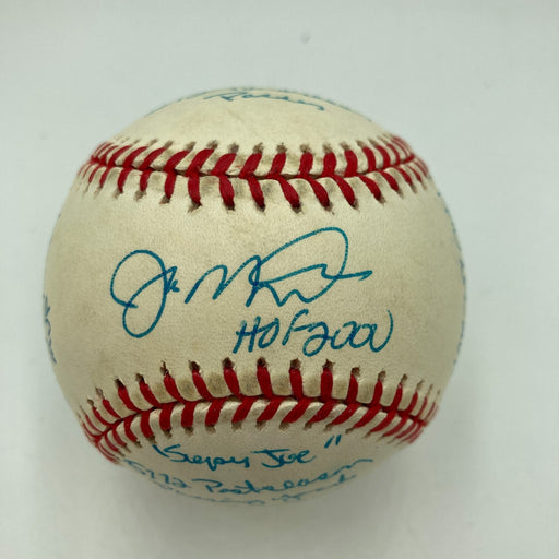 Joe Montana Signed Heavily Inscribed Career STAT Baseball Reggie Jackson COA