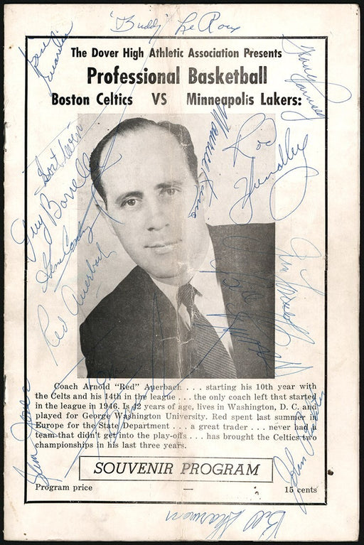 1959-60 Boston Celtics World Champions Team Signed Program Bill Russell PSA DNA