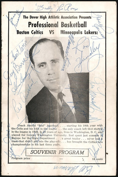 1959-60 Boston Celtics World Champions Team Signed Program Bill Russell PSA DNA