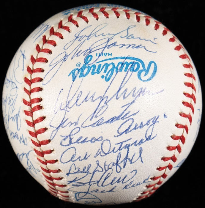 1961 New York Yankees World Series Champs Team Signed Baseball Mickey Mantle JSA