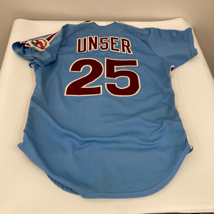 Del Unser Mike Ryan 1984-1985 Game Used Philadelphia Phillies Jersey MEARS A10