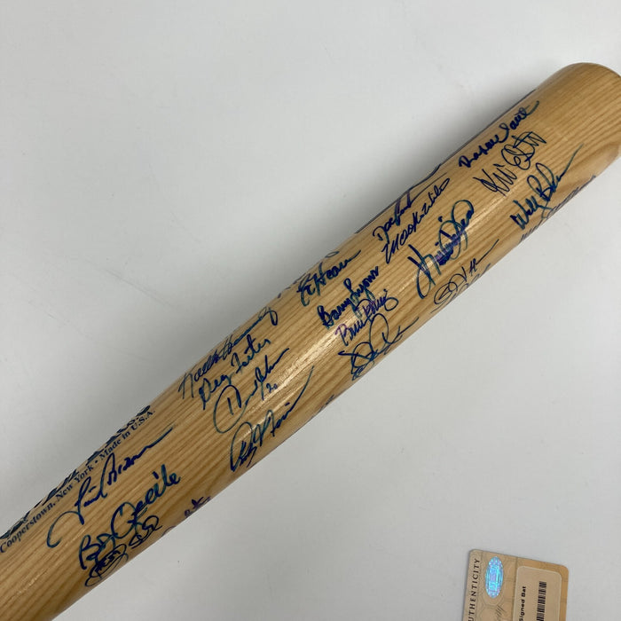 1986 New York Mets World Series Champs Team Signed Bat 39 Sigs Steiner COA