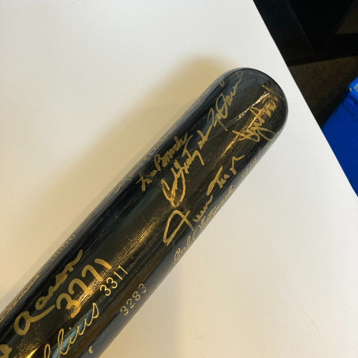 3,000 Hit Club Signed Baseball Bat 17 Sigs With Derek Jeter Hank Aaron JSA COA
