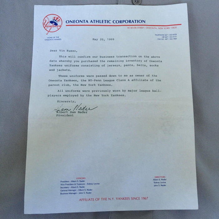 1999 Orlando El Duque Hernandez Oneonta Yankees Game Used Minor League Jersey