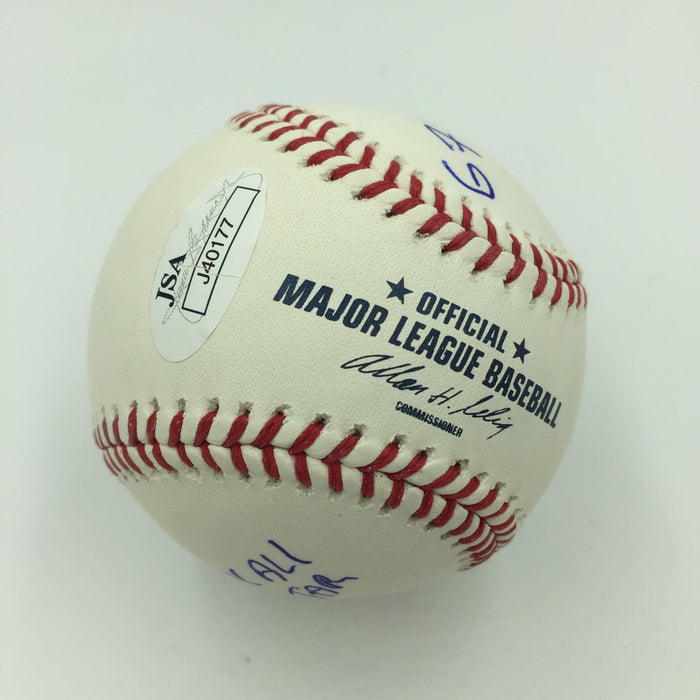Orlando Cepeda Signed Heavily Inscribed Stat Baseball Hall Of Fame Logo JSA COA