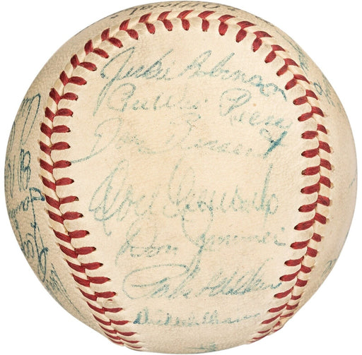 Jackie Robinson Roy Campanella 1956 Brooklyn Dodgers Team Signed Baseball PSA