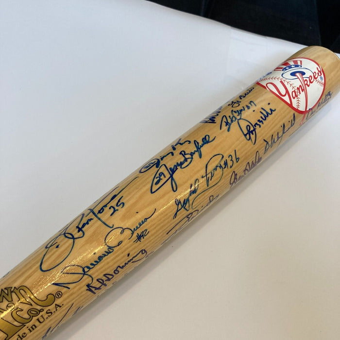 Beautiful New York Yankees HOF Legends Signed Baseball Bat With 30 Sigs JSA COA