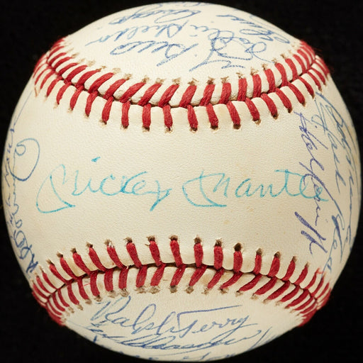 1961 New York Yankees World Series Champs Team Signed Baseball Mickey Mantle BAS