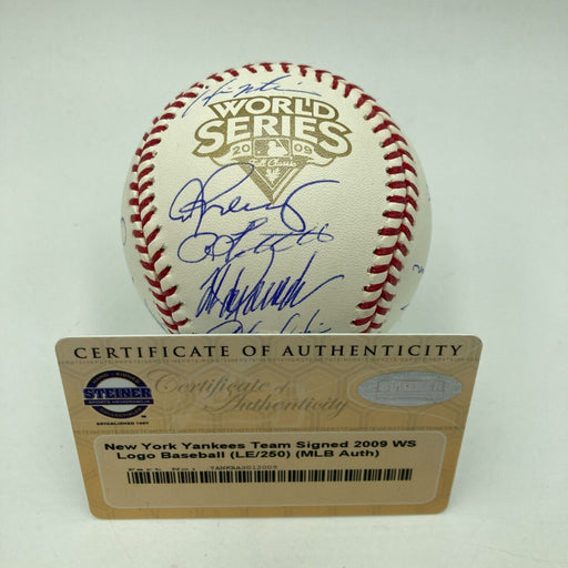 2009 New York Yankees Team Signed World Series Baseball Derek Jeter Steiner COA
