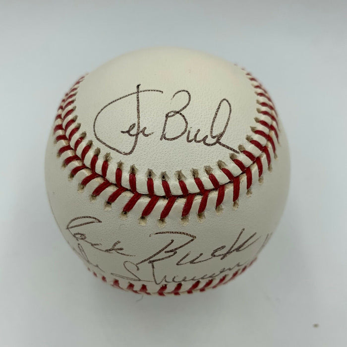 Jack Buck Legendary St. Louis Cardinals Broadcasters Signed Baseball JSA COA