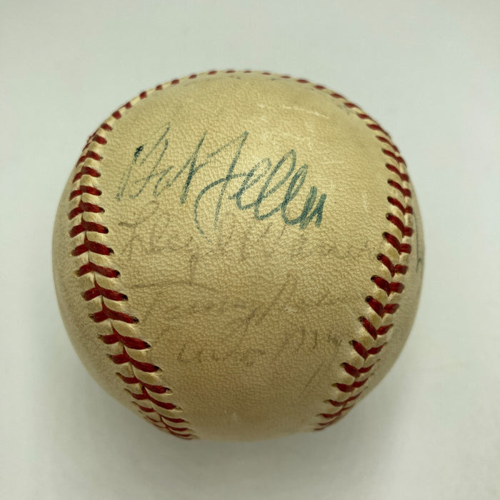 Warren Giles Earle Combs Frankie Frisch Hall Of Fame Multi Signed Baseball