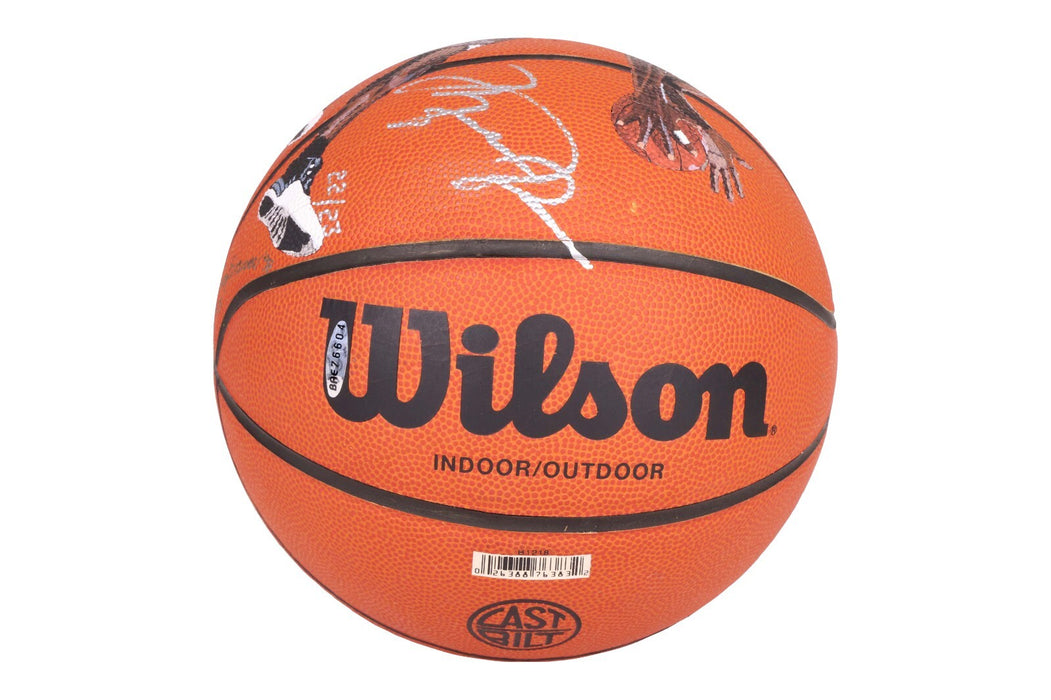 Stunning Michael Jordan Signed Hand Painted Art Basketball UDA Upper Deck #22/23