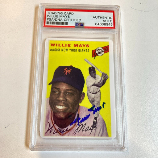 1954 Topps Willie Mays Signed Autographed Porcelain RP RC Baseball Card PSA DNA