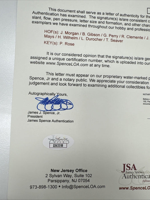 1970 All Star Game Team Signed Baseball Roberto Clemente Willie Mays JSA COA