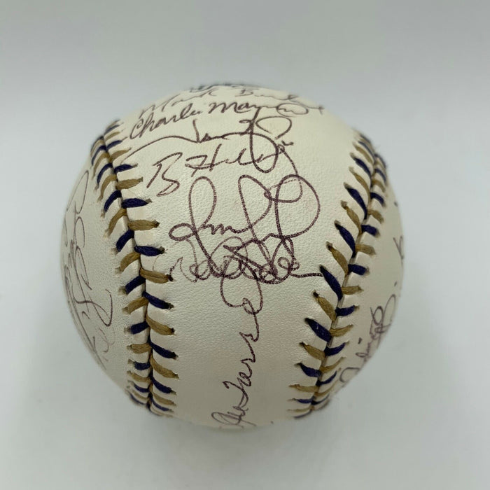 Derek Jeter Mariano Rivera 2002 All Star Game Team Signed Baseball JSA COA