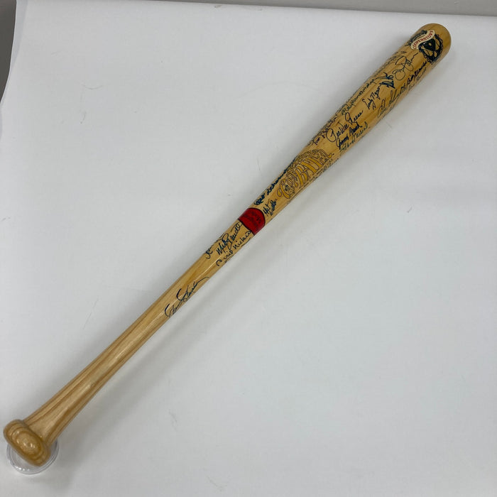 Beautiful Hall Of Fame Multi Signed Bat 66 Sigs Hank Aaron Willie Mays PSA DNA