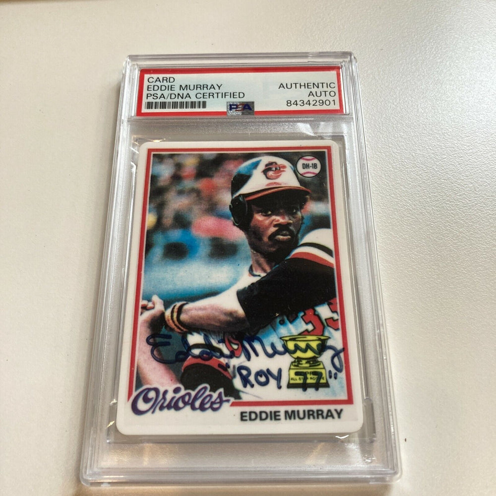 1978 Topps Eddie Murray RC "ROY 1977" Signed Porcelain Baseball Card PSA DNA