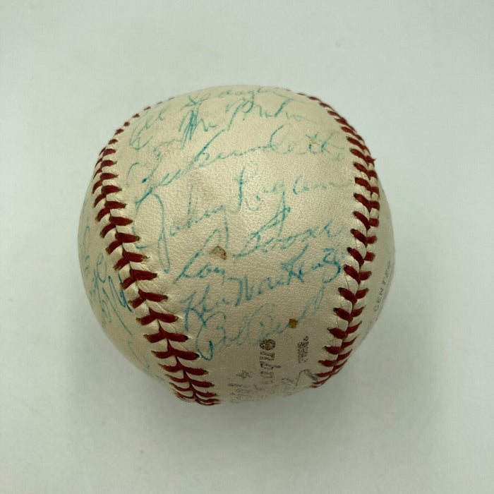 1960 Milwaukee Braves Team Signed Baseball Hank Aaron Eddie Mathews Warren Spahn