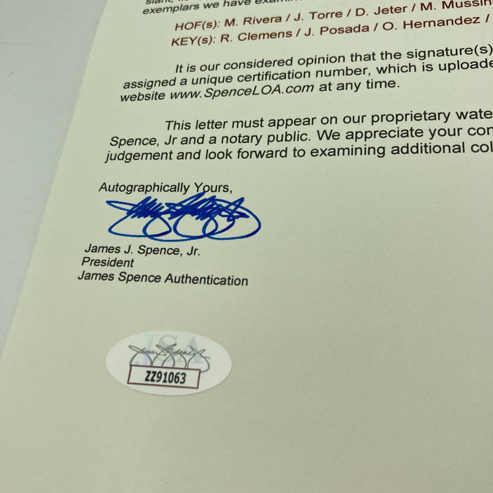 2002 New York Yankees Team Signed Baseball Derek Jeter Mariano Rivera JSA COA