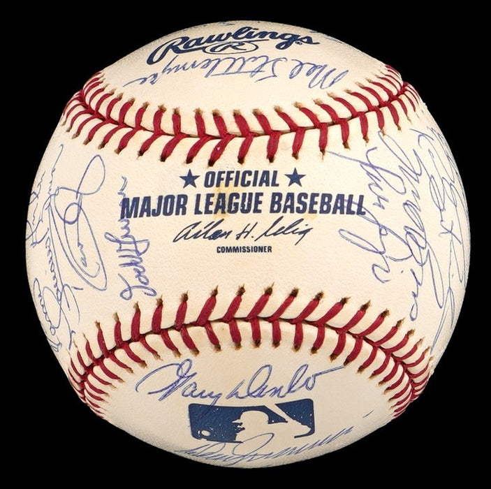 2001 New York Yankees AL Champs Team Signed Baseball 30 Sigs Derek Jeter PSA DNA