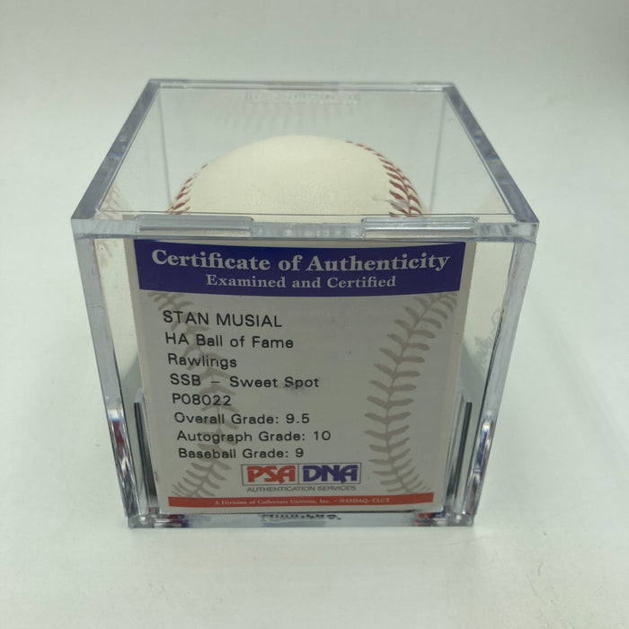 Stan Musial Signed MLB Baseball PSA DNA Graded 10 Auto 9.5 Overall