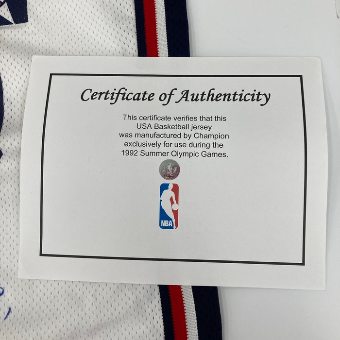 1992 Clyde Drexler Signed Game Used Team USA Olympics Jersey MEARS & JSA COA