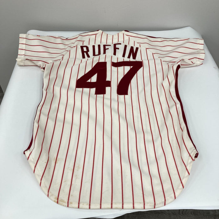 Larry Anderson Bruce Ruffin Game Used Philadelphia Phillies Jersey MEARS A10