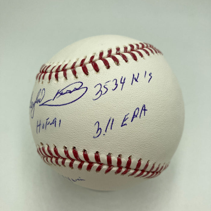 Gaylord Perry Signed Heavily Inscribed Career STAT Baseball PSA DNA COA