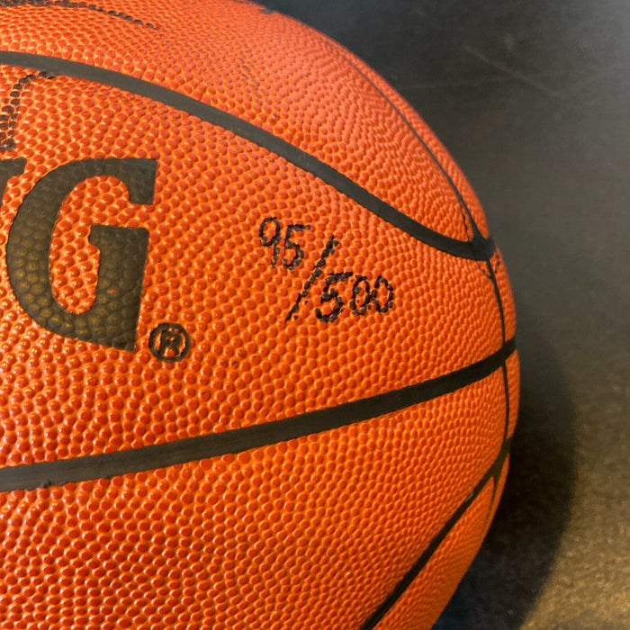 1986-87 Los Angeles Lakers NBA Champs Team Signed Basketball UDA Upper Deck COA