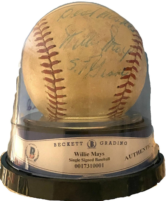 Willie Mays 1960's Signed Vintage Baseball "S.F. Giants" Beckett Certified RARE