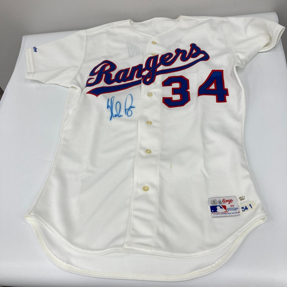 Nolan Ryan Signed Authentic Game Model 1991 Texas Rangers Rawlings Jersey BAS