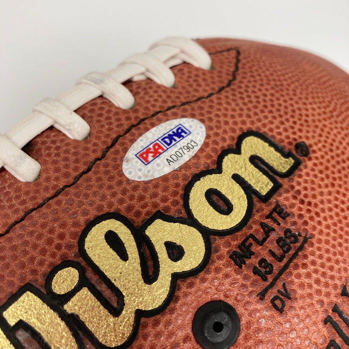 John Elway Johnny Unitas Dan Marino Joe Montana Quarterbacks Signed Football PSA