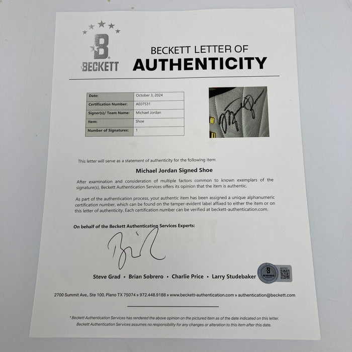 Michael Jordan Game Used Twice Signed 1997 Air Jordan Sneakers PSA DNA & MEARS