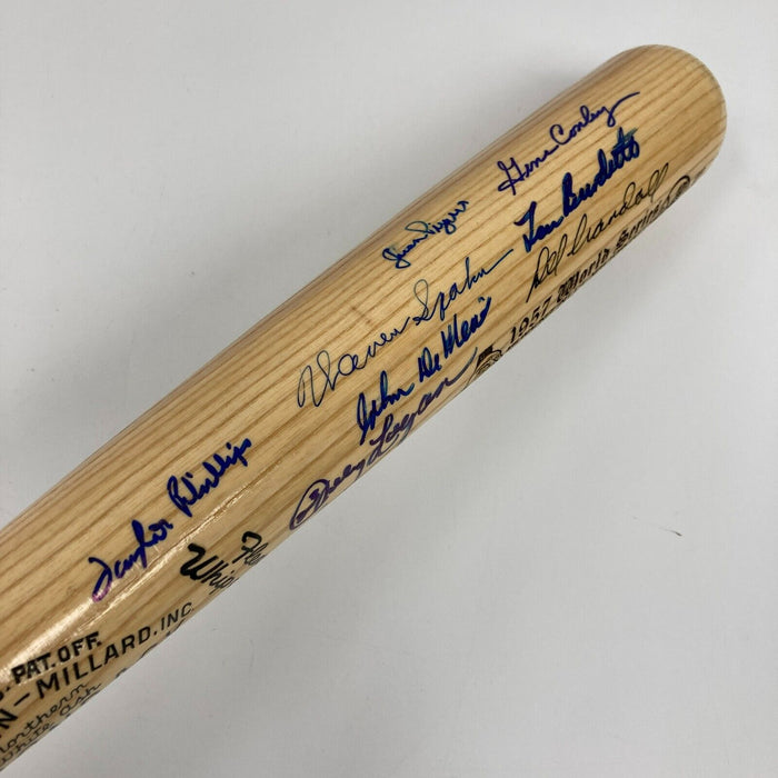 1957 Milwaukee Braves World Series Champs Team Signed Bat JSA COA