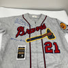 Warren Spahn Signed Milwaukee Braves Mitchell & Ness Jersey JSA COA