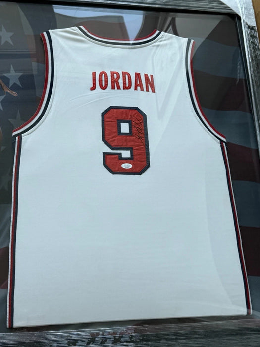 Michael Jordan Signed 1992 Team USA Dream Team Olympics  Jersey Framed JSA COA