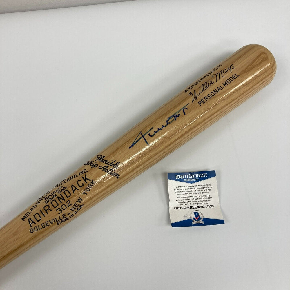 Willie Mays Signed Adirondack Game Model Baseball Bat With Beckett COA