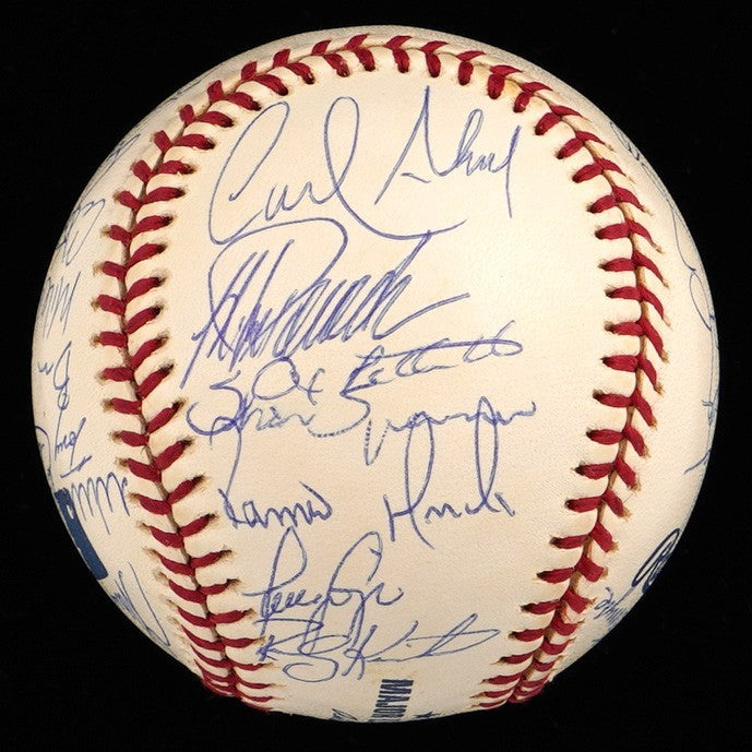 2001 New York Yankees AL Champs Team Signed Baseball 31 Sigs Derek Jeter PSA DNA