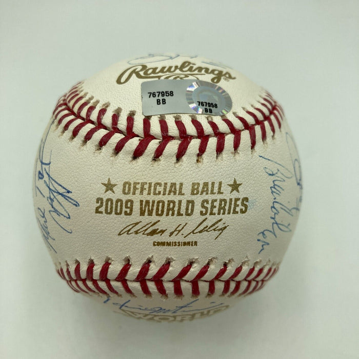 2009 New York Yankees Team Signed World Series Baseball Derek Jeter Steiner COA