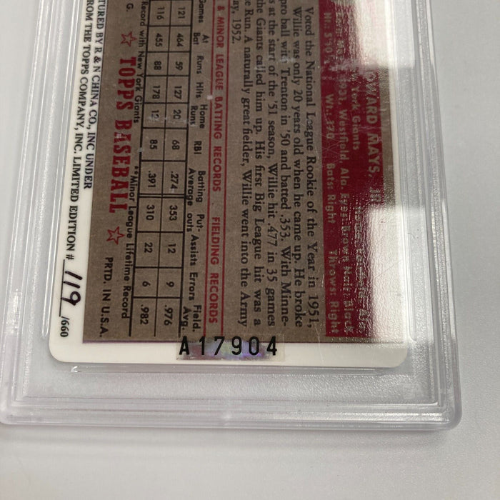 1952 Topps Willie Mays RC Signed Porcelain Baseball Card PSA DNA