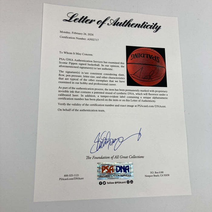 Scottie Pippen Signed Spalding Official NBA Game Issued Bulls Basketball PSA DNA