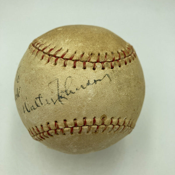 Walter Johnson Single Signed Baseball JSA COA