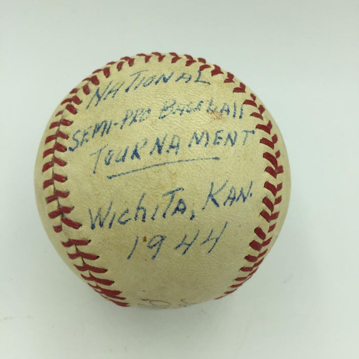 Cecil Travis World War 2 Signed Inscribed Game Used Championship Baseball JSA