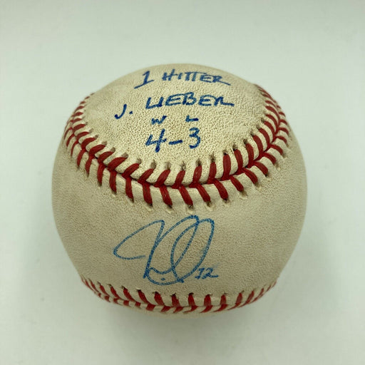 John Lieber 1 Hitter Signed Game Used Heavily Inscribed Baseball PSA DNA COA