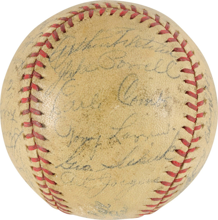 1936-37 New York Yankees World Series Champs Team Signed Baseball Lou Gehrig PSA