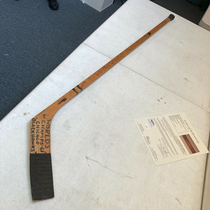 1960-61 Chicago Blackhawks Stanley Cups Champs Team Signed Game Used Stick JSA