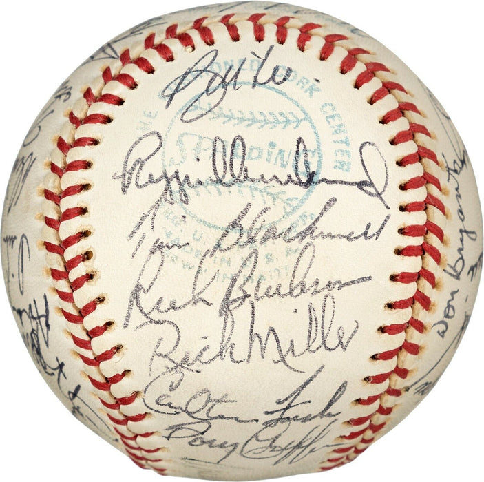 Beautiful Vintage 1975 Boston Red Sox Champs Team Signed Baseball PSA DNA & JSA